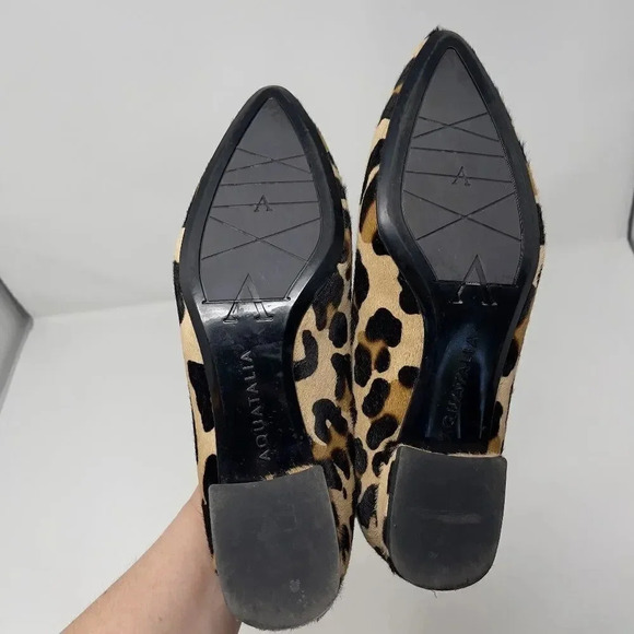 Aquatalia Brown Mohair Animal Print Shoe - Picture 9 of 9